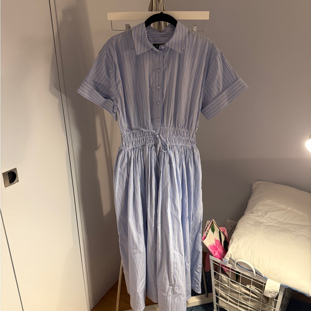 J. Crew Blue Pleated Maxi Dress / Regenerative Cotton / Size 2